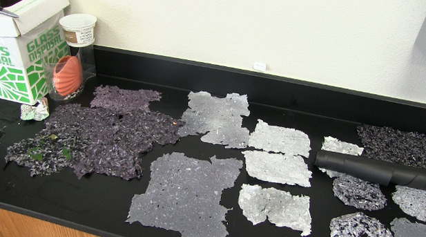 Students used either black, white, or a mixture of the two colors to make their paper.   