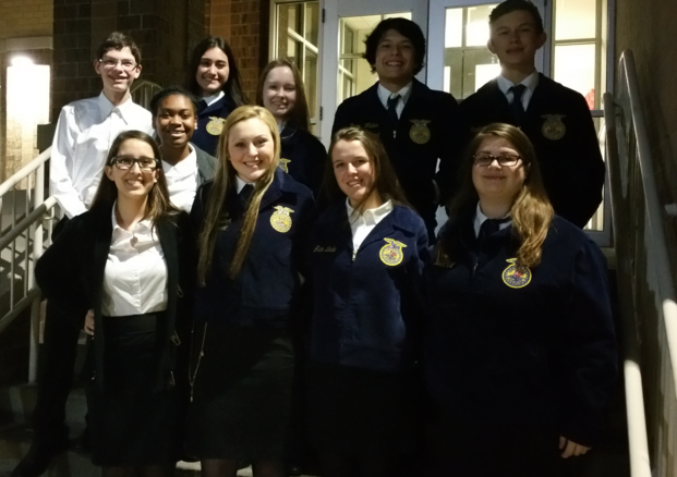 Members of the schools FFA leadership team competed in their fall contests Tuesday, November 10, 2015.