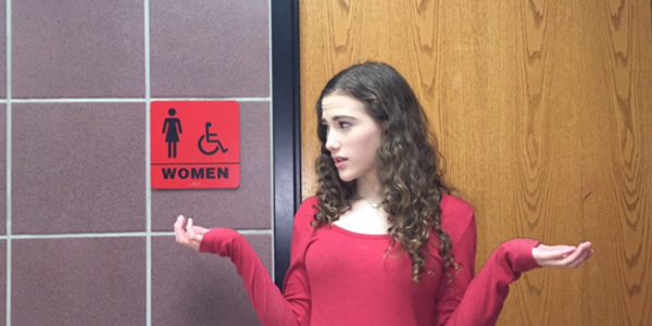 Standing outside the girls bathroom, columnist Emma Crampton wonders why the bathrooms are such a mess.
