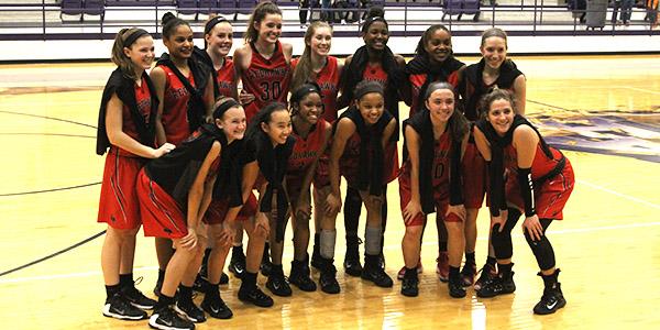 The girls varsity basketball team beat McKinney North last night, a win that follows two years of losing to McKinney North in playoffs.
