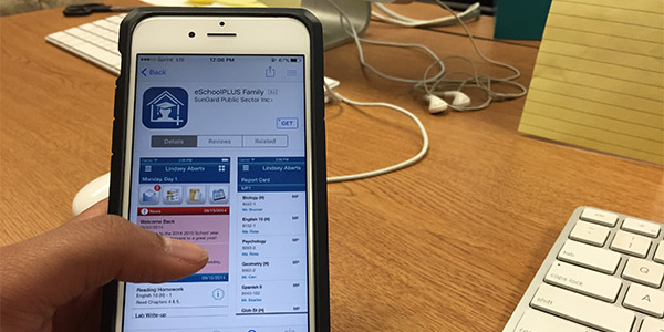 The district is encouraging students to use eschoolPLUS family, an app that allows students to check their grades from their phone.