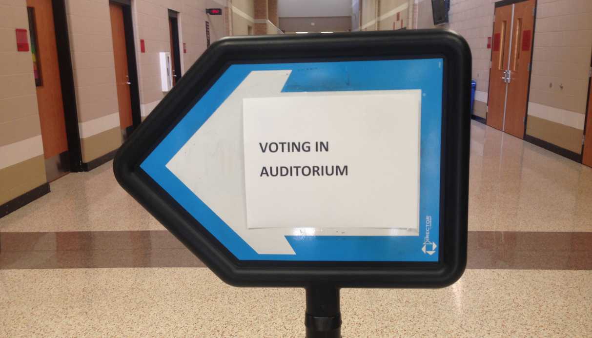 Voting took place in the auditorium starting at 7 a.m. on Tuesday.