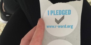 The Best Buddies club is sponsoring a campaign this week to end the use of the r-word. As part of their efforts, they are passing out stickers at lunch. 