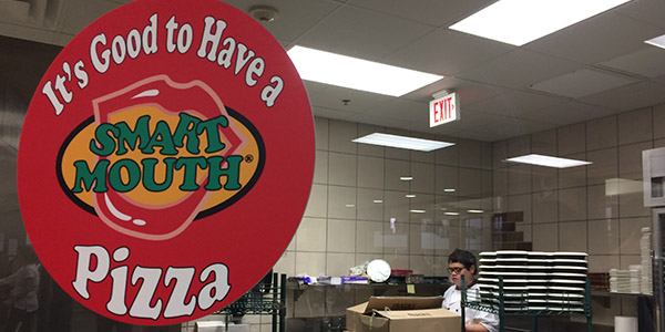 The new Smart Mouth pizzas replaced Pizza Hut Pizzas and are now available in the cafeteria every day. 