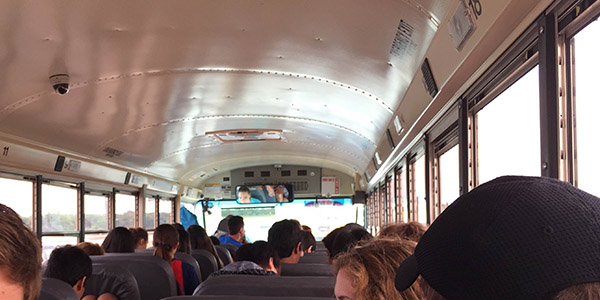 AP Physics students were back on the bus relatively quickly this morning after arriving at Six Flags Over Texas only to be told the park was closed due to a power outage.