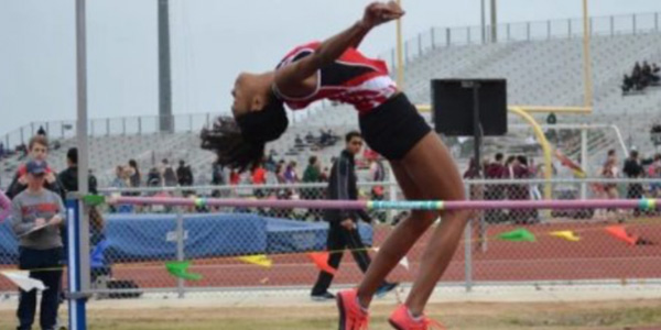 Qualifying for state in both the high jump and the 800, freshman Nissi Kabongo is the only athlete on campus still competing in UIL competitions. 