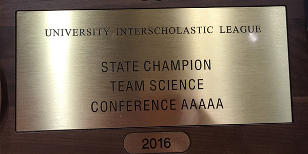 The UIL science team won its first state championship in Liberty history.