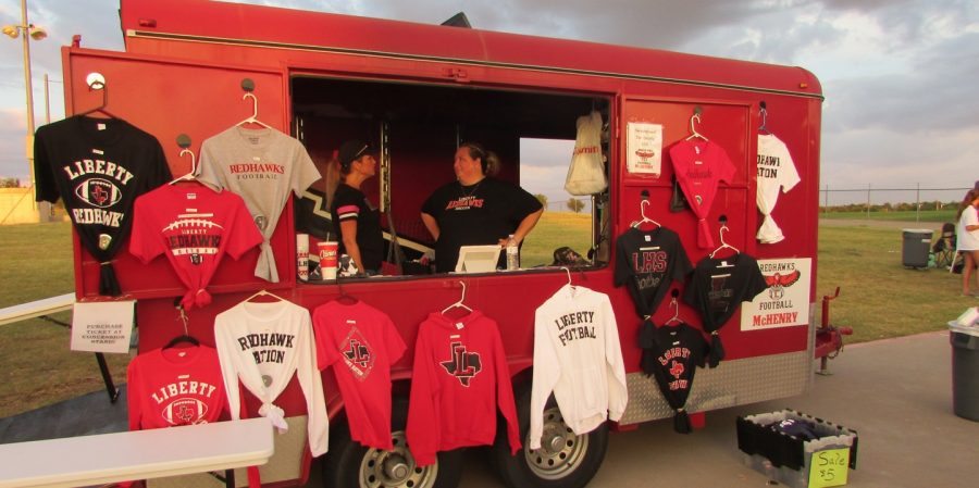 Spirit wear trailer selling the new 2016-2017 shirts, personalized decals and yard signs. 