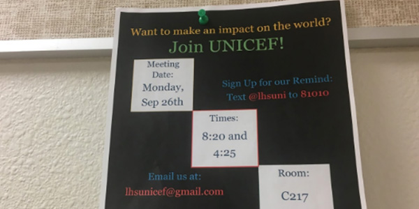 The first meetings of the revived UNICEF club are Monday. The club didnt exist on campus last year but  sophomores Ria Bhasin and Dea Divi are trying to restart the club.
