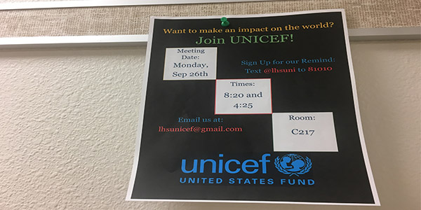 The schools chapter of UNICEF will be fundraising for Trick-or-Treat for UNICEF online this year through their GoFundMe page.