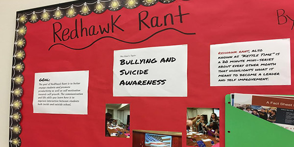Redhawk Rants will be used to raise awareness about drug abuse. 