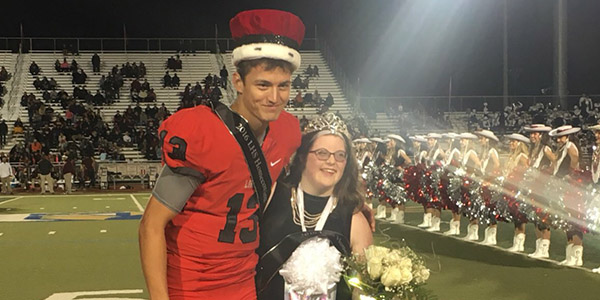 Named 2016 Homecoming King, Grant Buss poses for a picture with Queen  Cameron Robbins. 