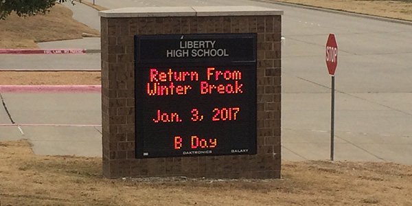In years past, students and staff would return from winter break on the first Monday after New Years Day. However, this year, Jan. 2 will be a staff development day with students returning on Tuesday, Jan. 3, a B day.  