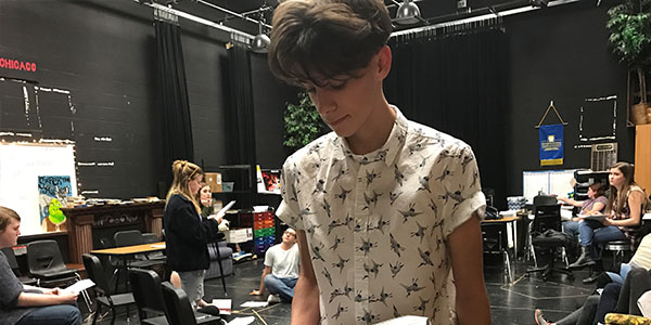 Whether its performing with his band or taking part in a school theatre production, senior Tallon Rock is at home on the stage. 