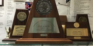 Eight students are in Austin Friday and Saturday for the UIL State Academic Meet with the hope of adding more trophies to the UIL trophy case in the C Hall by the library. 