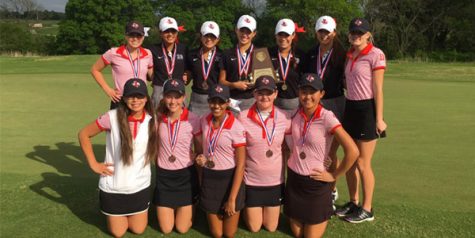Entering two golf teams in the District 13-5A tournament, the girls golf team took first and third with the red team claiming its fourth straight district championship.