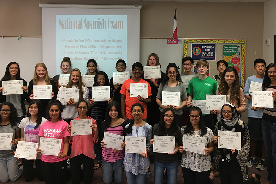 More than 40 students on campus received recognition for their scores on the National Spanish Exam.