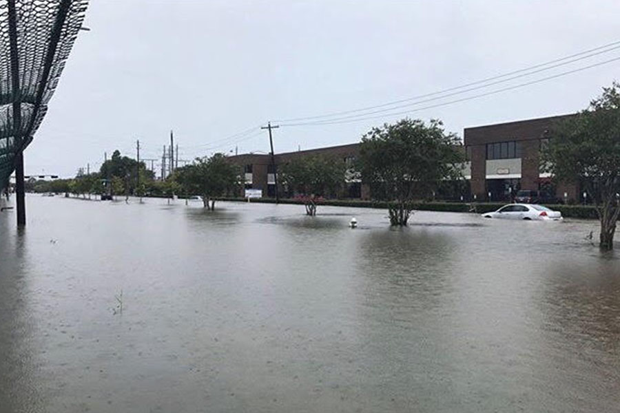 Students left on University of Houston Campus are advised to stay in their dorms as the water is too high to leave.