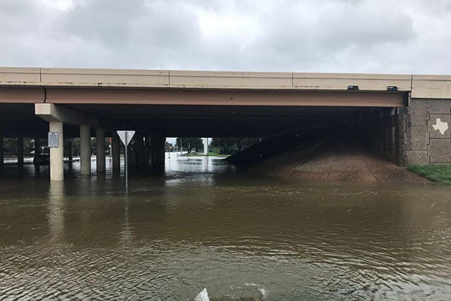 Many major streets, including Interstate 45, are flooded, leaving people stranded in their homes.