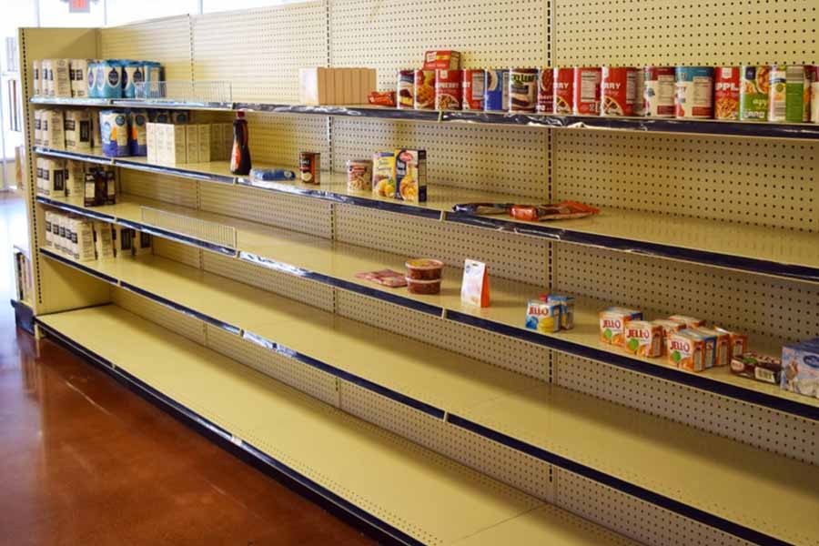 Empty shelves are a common sight at the Frisco Family Services Food Pantry as Hurricane Harvey put a dent in the organizations food inventory.
