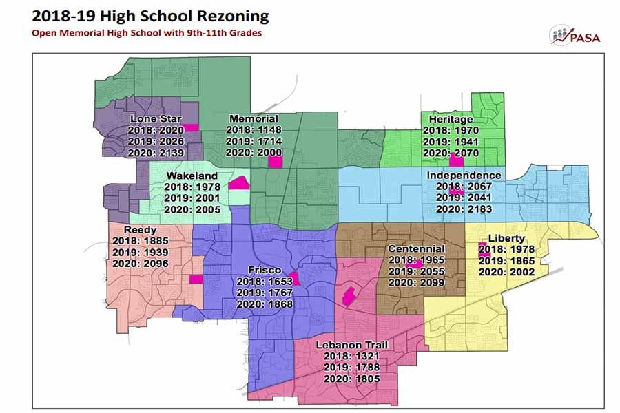 The opening of Memorial High School in 2018 is expected to provide relief for Lone Star, Wakeland, and Heritage. But whats lost in the shuffle are students, some of which may be rezoned multiple times through their time in Frisco ISD and guest columnist Aaron Boehmer says its time for this to be reconsidered.