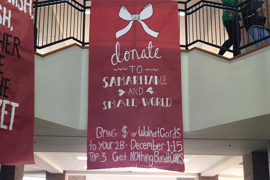 Over the course of two weeks, the school raised nearly $4,000 through a donation drive held primarily in 2B classes. The money is being donated to the Samaritan Inn and Small World. 