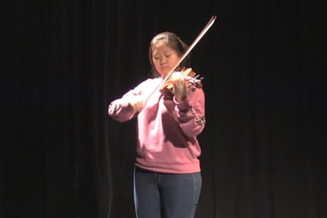 Megan is the first student from the school to play with a professional orchestra.