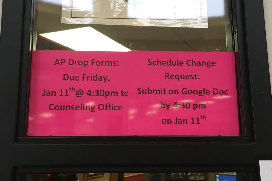 Schedule change requests are now available but must be turned into the counselors office by Thursday at 4:30 p.m. However, certain requirements must be met to change a schedule for the start of the second semester which begins Jan. 16.