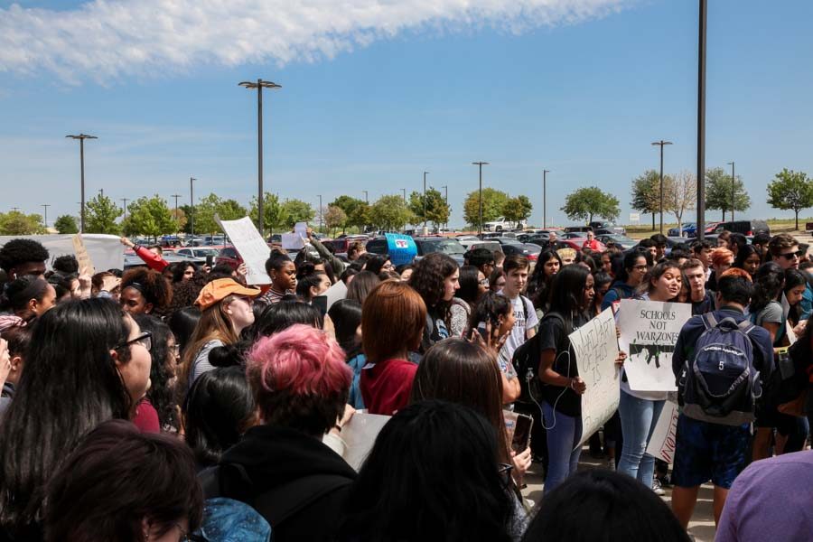 Many students walked out during advisory on Friday, April 20, 2018 as a part of National School Walkout Day. 