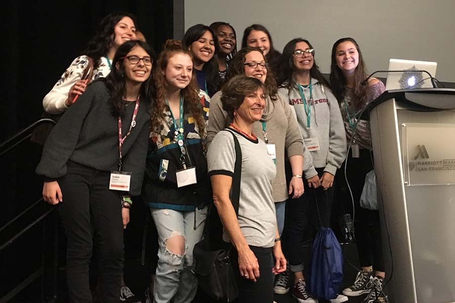 Members of the Stoneman Douglas yearbook staff presented a session on covering a tragedy at the JEA/NSPA National High School Convention on Friday. 