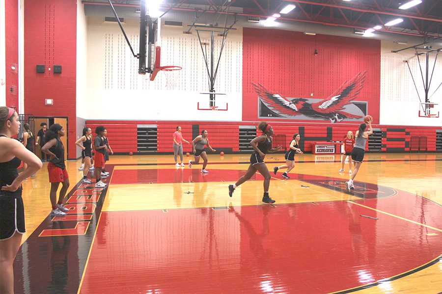 In preparation for Fridays season opening game against Mansfield Timberview, the girls basketball team has been practicing since Oct. 17. On Monday, the team traveled to Prosper where they scrimmaged against the Eagles, losing 34-33.