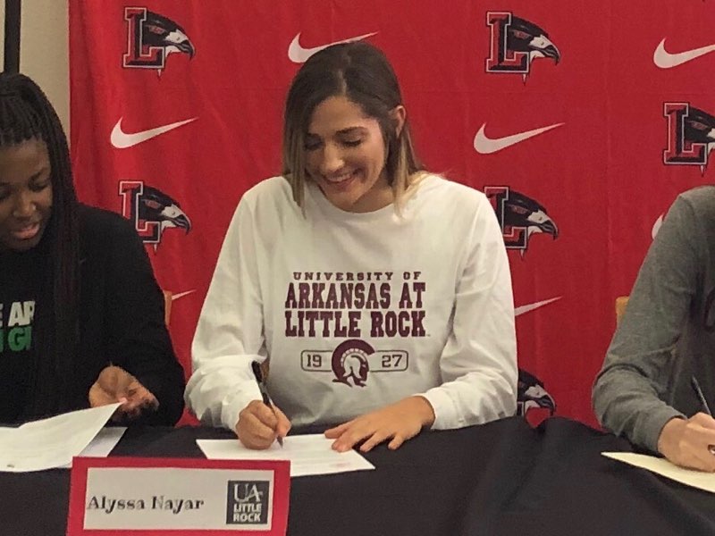 Senior Alyssa Nayar signed to play girls' volleyball at the University of Arkansas at Little Rock.