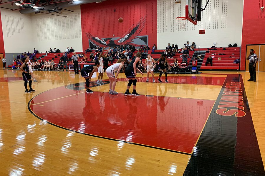Kymani Sanders (#33) puts up a free throw shot and makes it, gaining one point for the Redhawks against Independence on Friday, Jan. 25 2019.