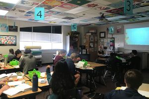 Teaching a Pre Calculus class, teacher Amber Bennett finishes her last semester in a 6 week marking period as Frisco ISD moves towards 9 weeks for the 2019-2020 school year. Receiving mixed responses regarding the change, students and staff look for a less stressful marking period in the following years.