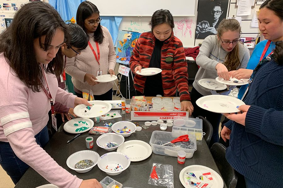 Over the course of a couple of weeks, NAHS held several glass fusing nights where members used a variety of art supplies to create pieces of jewelry for Museum Night which takes place on Friday, March 1, 2019.