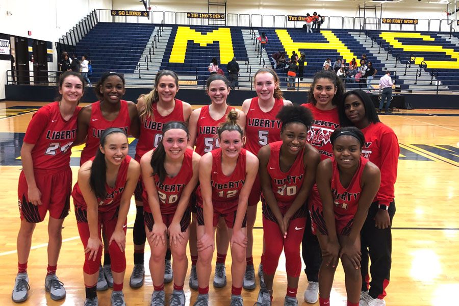 Girls+basketball+won+over+McKinney+North+40-12+in+the+opening+round+of+playoffs+on+Monday%2C+Feb.+11%2C+2019.
