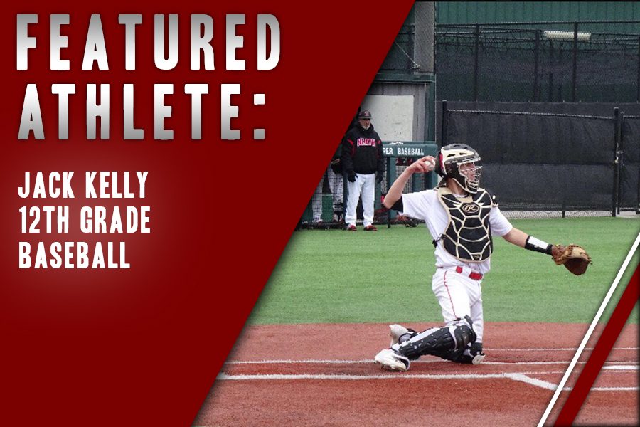 Passing a ball to the pitcher, senior Jack Kelly enters his final season playing baseball as a Redhawk. Building bonds with teammates is a big part of what being on the team means to the catcher.