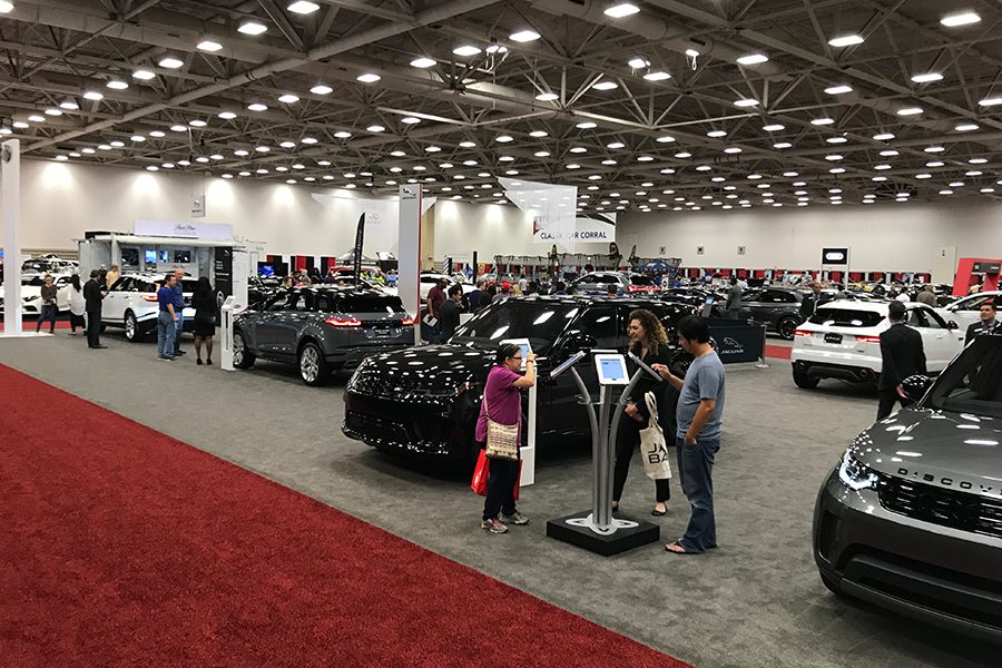 Annual car show for Dallas fort worth at the Kay Bailey Hutchison Center is held from Wednesday to Sunday this week, with many specialty cars including a ford Lego truck and classic cars will be there for test driving and watching.