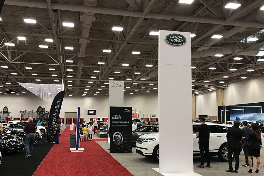 Annual car show for Dallas fort worth at the Kay Bailey Hutchison Center is held from Wednesday to Sunday this week, with many specialty cars including a ford Lego truck and classic cars will be there for test driving and watching.