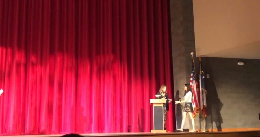 Seniors take the stage Monday morning to accept senior awards in the last two weeks of school. Recognizing students for purely academic success, the class of 2019 were placed in the spotlight for their work over the last four years.