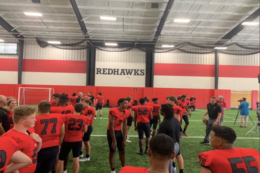 Football took home a win after a scrimmage against Royce City, dominating 28-24. After going 0-10 last season, football is looking up for the 2019-20 season.