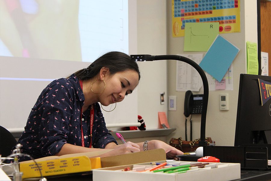 Before stepping into a physics classroom and trading glissandos for teaching gravity, Physics teacher Christine Rittenhouse balanced music and science throughout college as she double majored in music education and physics. 