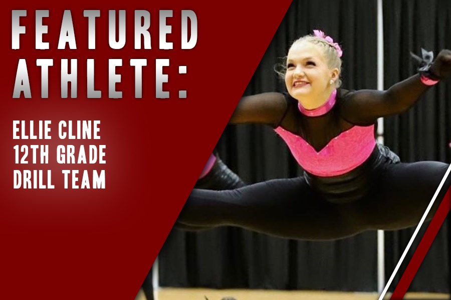 Senior+Ellie+Cline%2C+captain+of+Red+Rhythm%2C+dances+during+a+performance.+After+being+a+ballerina+for+several+years%2C+Cline+decided+to+join+drill+team+as+a+way+for+her+to+get+more+involved+in+the+school+while+pursuing+her+passion+for+dance.+