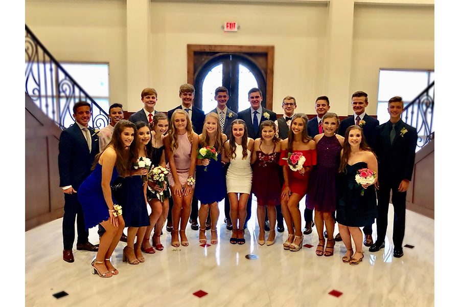 Class of 22 at last years homecoming before the dance. Tickets are now available to be purchased on OnlineSchoolFees and during lunches on the week of homecoming.
