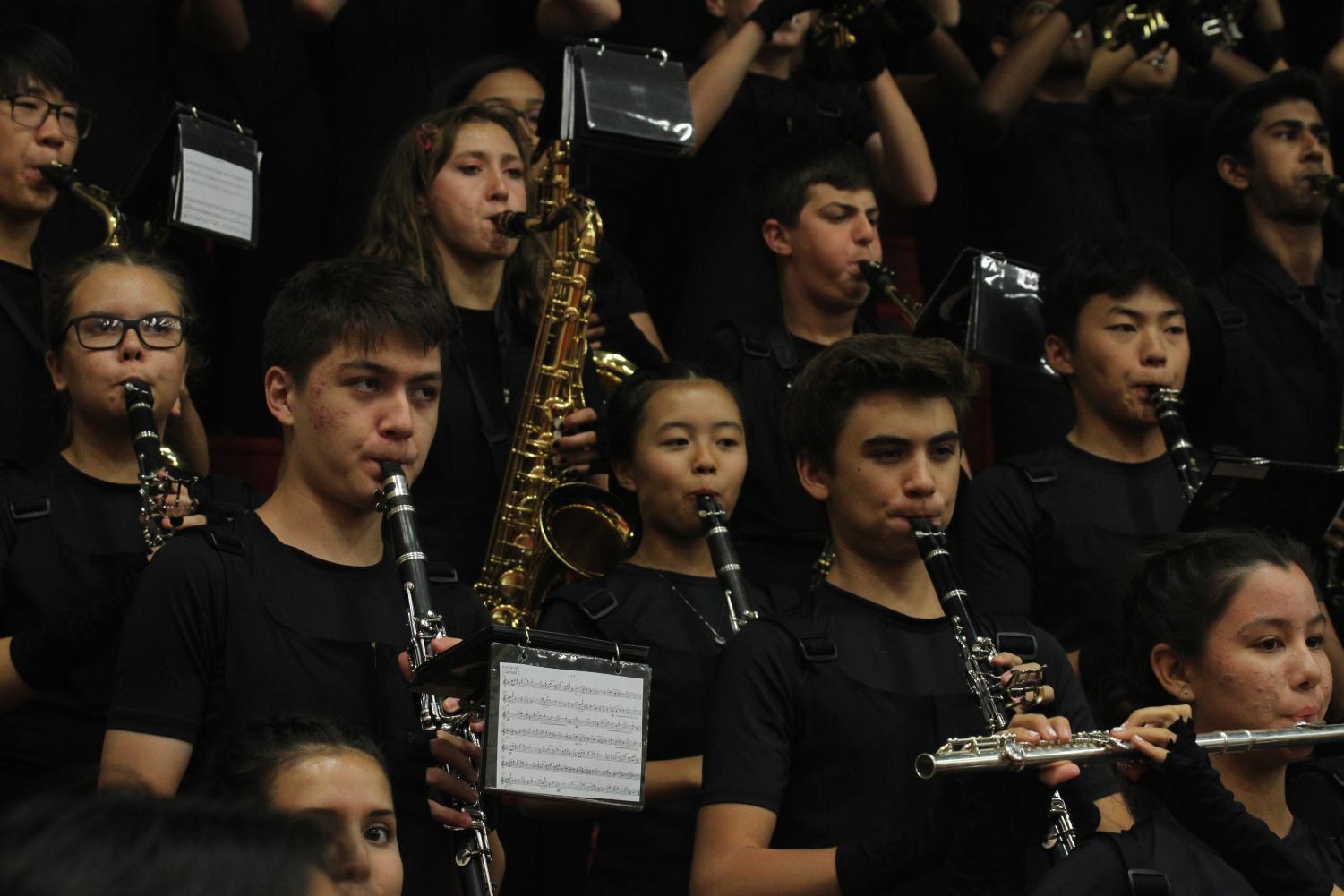 Pink temporarily replaces red and black at pep rally