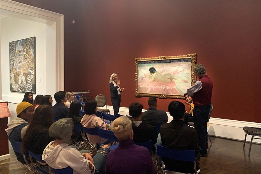 A part of their field trip to the Meadows Museum, students listened to Blanca Sorolla talk about her great grandfather Joaquín Sorolla and his painting “Female Nude”. The trip intended to cover many aspects of Spanish art, and enlighten students about its impacts at the time, and today. 

