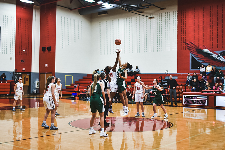 The girls basketball team soars into their first district game against Memorial Warriors. They tip off at The Nest at 6:30, where they aim to secure their first district win. 