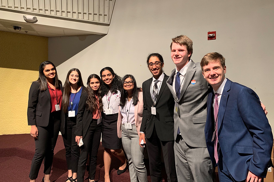 The YG/MUN officer team poses for a picture at the Plano Youth and Government District Convention on Saturday, Nov. 16, 2019.