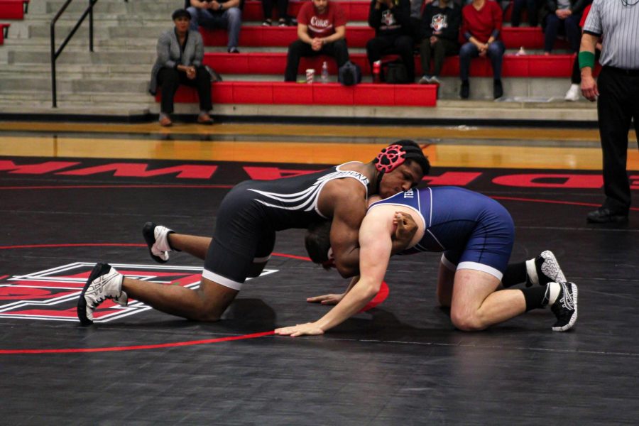 With their regular season behind them, eight Redhawks wrestle their way into the UIL region 2 competition. The team has their goals set high and their sights set higher.