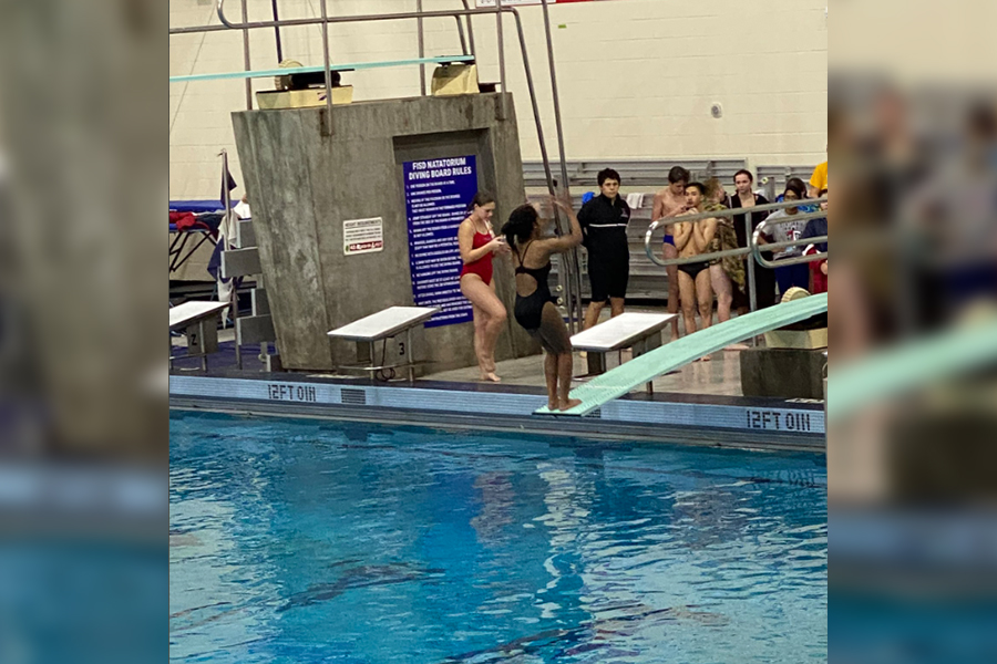 As the lone Redhawks diver on the schools diving team, junior Bailey Irvin prepares for the District 10-5A championship meet on Thursday at the Bruce Eubanks Natatorium. The 5A Region II meet is Jan. 31 at Mansfield ISD Aquatics.
